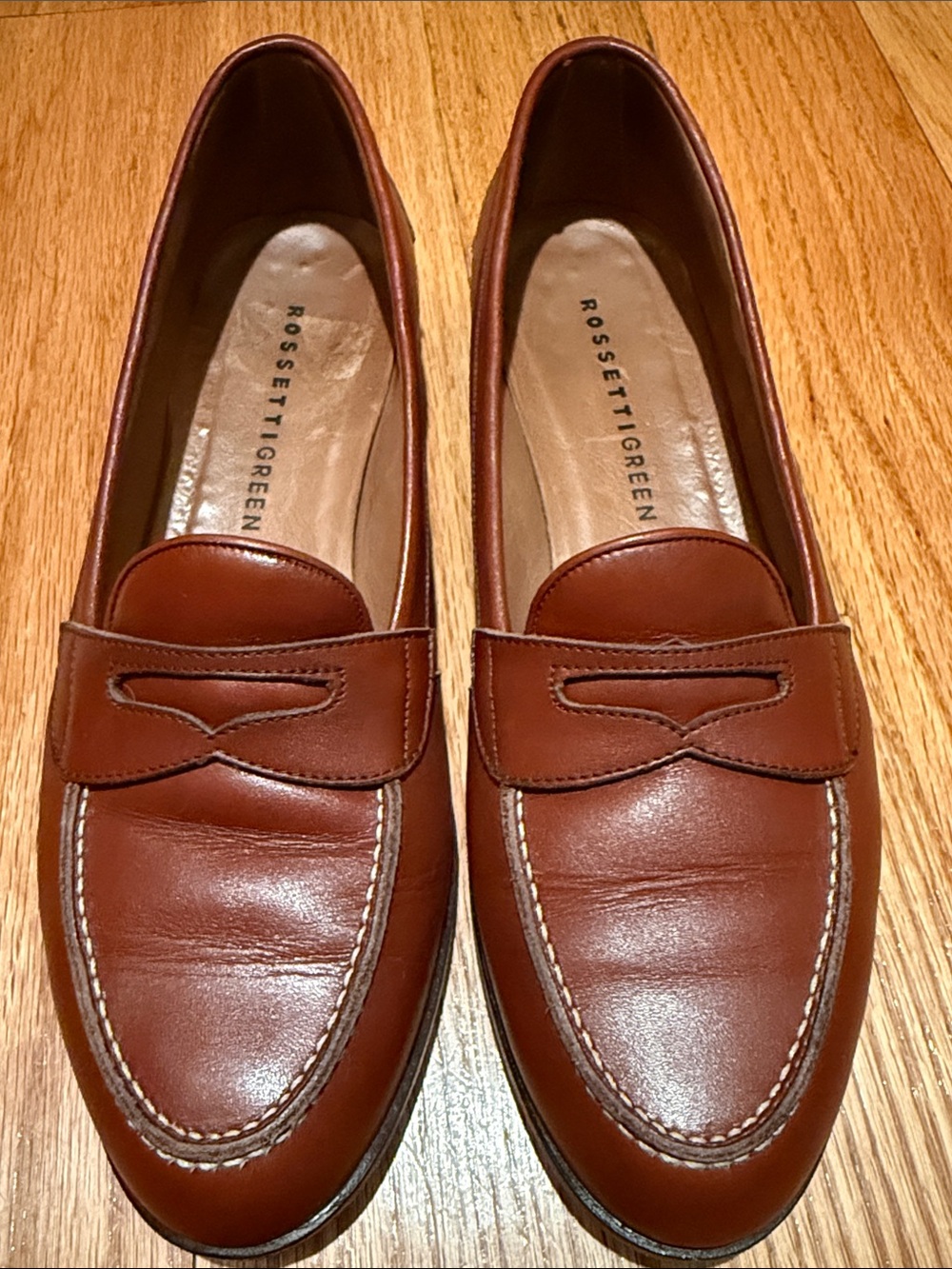 Fratelli Rossetti Women’s Brown Leather Penny Loafers Size 9M